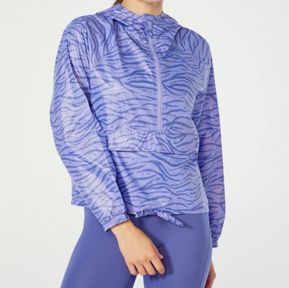 Periwinkle lightweight rain coat / windbreaker, activewear